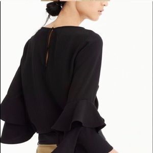 JCrew Tiered bell-sleeve petite top